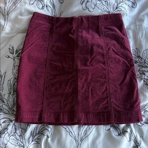 Free People Burgundy Mini Skirt